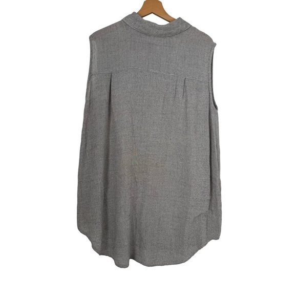 CP Shades Sleeveless Collared Button Tunic Shirt Top Sz L - Picture 2 of 5